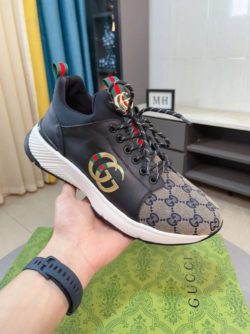 Men's shoes 💰458🌹🌹GUCCI [Gucci] New high-end brand of men's shoes, the latest fashionable casual men's shoes, trendy and versatile, relaxed and sporty style, uppers imported from Italy, first-layer cowhide, genuine leather lining, and ultra-fine workmanship. Original personalized fashionable rubber wear-resistant outsole, light and comfortable on the foot, size 38-44
